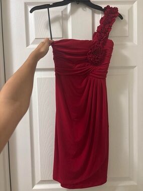 Vintage Sweet Storm One-Shoulder Red Dress